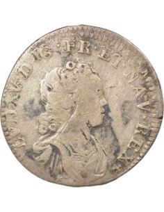 Louis XV Vertugadin 1/10 ecu Argent 1718 X Amiens 2