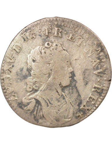 Louis XV Vertugadin 1/10 ecu Argent 1718 X Amiens