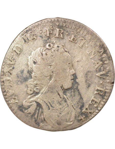 Louis XV Vertugadin 1/10 ecu Argent 1718 X Amiens