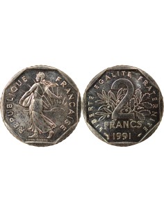 Semeuse 2 francs Nickel 1991 Pessac