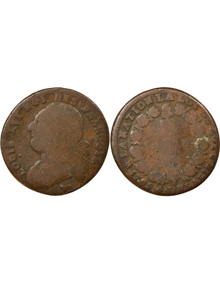 Louis XVI Au Faisceau 12 denier Cuivre 1792 Pau