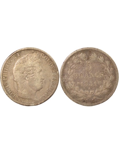 Louis-Philippe Ier Tranche en Creux 5 francs Argent 1831 MA Marseille