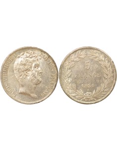 Louis-Philippe Ier Tr. en Creux 5 francs Argent 1831 W Lille