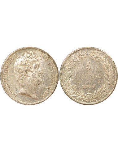 Louis-Philippe Ier Tr. en Creux 5 francs Argent 1831 W Lille