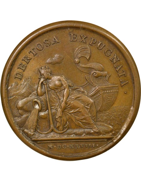 Louis XIV Prise de Tortose 1 médaille Cuivre 1648