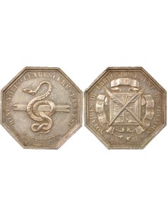 Notaires 1 jeton Argent Corne (Après 1880)