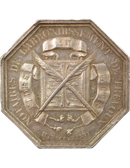 Notaires 1 jeton Argent Corne (Après 1880)