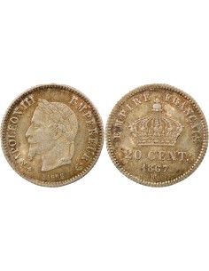 Napoléon III Grand Module 20 centimes Argent 1867 BB Strasbourg