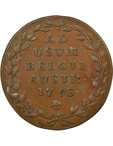 Pays-Bas Autrichiens François II du Saint-Empire 2 liards Cuivre 1793 B. Bruxelles