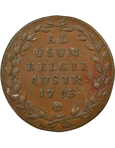 Pays-Bas Autrichiens François II du Saint-Empire 2 liards Cuivre 1793 B. Bruxelles