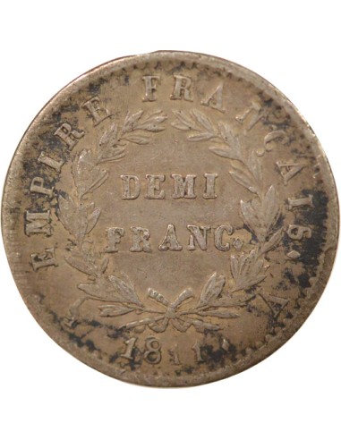 Roi d'Italie Empire 1/2 franc Argent 1811 A - Paris