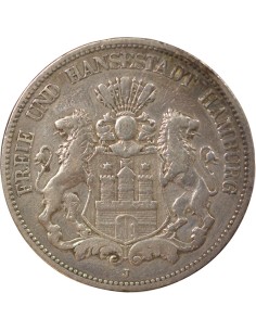 Allemagne 5 mark Argent 1875 J Hambourg 2