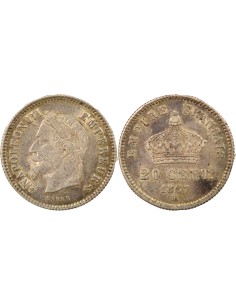 Napoléon III Grand Module 20 centimes Argent 1867 BB Strasbourg