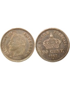 Napoléon III Grand Module 20 centimes Argent 1867 A - Paris