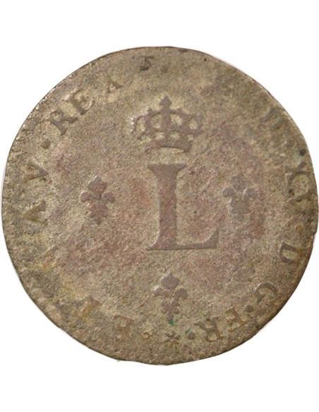 Louis XV Aux Deux L Couronnés 2 sols Billon 1740 C Caen