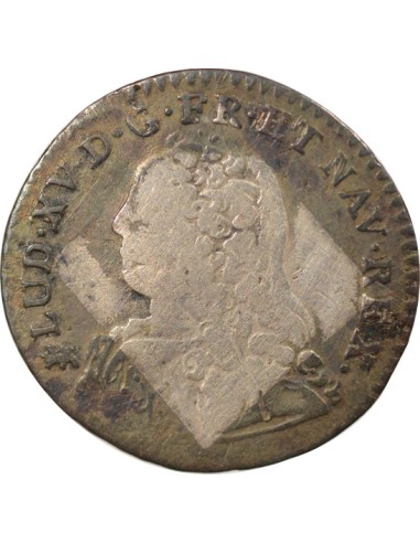 Louis XV aux Rameaux d'Olivier 1/10 ecu Argent 1728 T Nantes