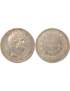 Louis-Philippe Ier Tranche en Creux 5 francs Argent 1830 A - Paris