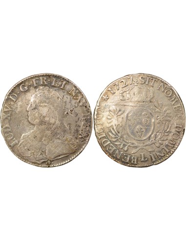 Louis XV Au Buste Habillé 1 écu Argent 1727 L Bayonne