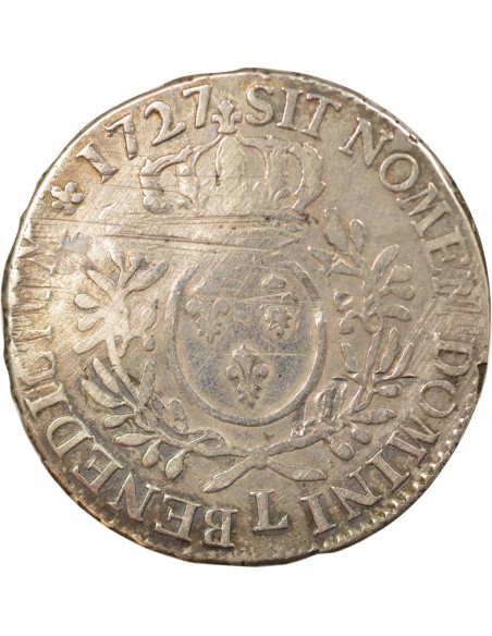 Louis XV Au Buste Habillé 1 écu Argent 1727 L Bayonne