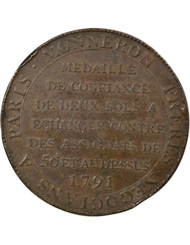 A la Liberté 2 sols Cuivre 1791 Birmingham