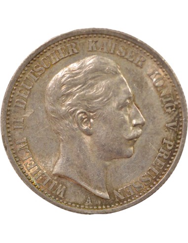 Etats Allemands (Prusse) Guillaume II de Wurtemberg 2 mark Argent 1911 A Berlin