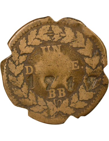 Roi d'Italie 1 décime Cuivre 1815 BB Strasbourg