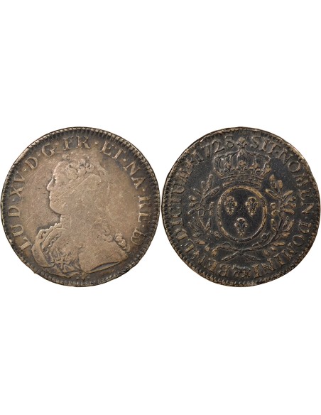 Louis XV Au Buste Habillé 1 écu Argent 1728 Pau