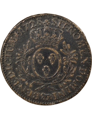 Louis XV Au Buste Habillé 1 écu Argent 1728 Pau