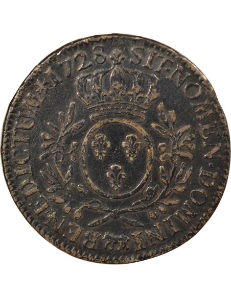 Louis XV Au Buste Habillé 1 écu Argent 1728 Pau