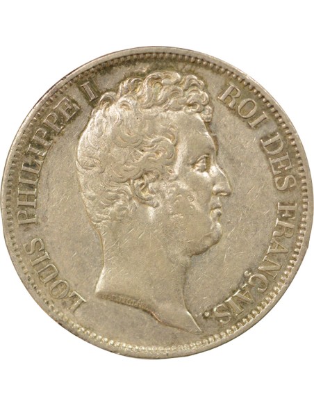 Louis-Philippe Ier Tiolier, Tr. en Creux 5 francs Argent 1830 A - Paris
