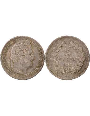 Louis-Philippe Ier 1/4 franc Argent 1831 D Lyon