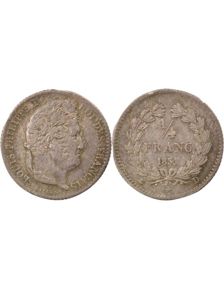 Louis-Philippe Ier 1/4 franc Argent 1831 D Lyon