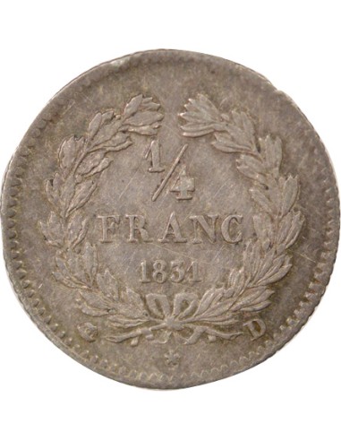 Louis-Philippe Ier 1/4 franc Argent 1831 D Lyon