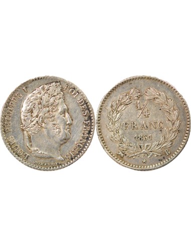 Louis-Philippe Ier 1/4 franc Argent 1831 B Rouen