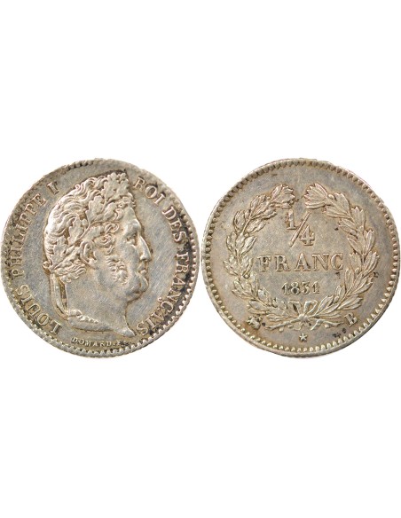 Louis-Philippe Ier 1/4 franc Argent 1831 B Rouen