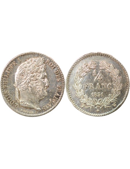 Louis-Philippe Ier 1/4 franc Argent 1831 W Lille