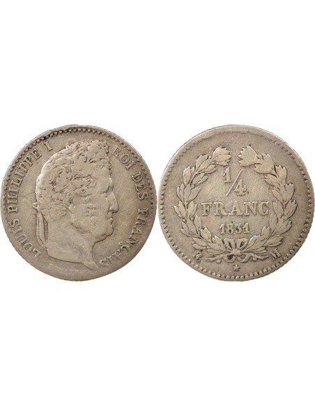 Louis-Philippe Ier 1/4 franc Argent 1831 M Toulouse