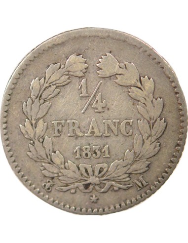Louis-Philippe Ier 1/4 franc Argent 1831 M Toulouse