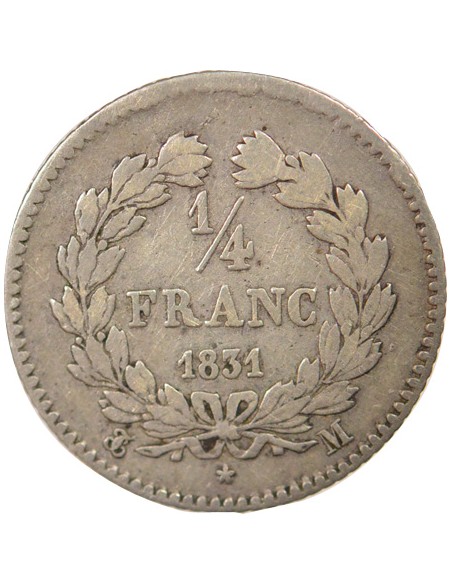 Louis-Philippe Ier 1/4 franc Argent 1831 M Toulouse