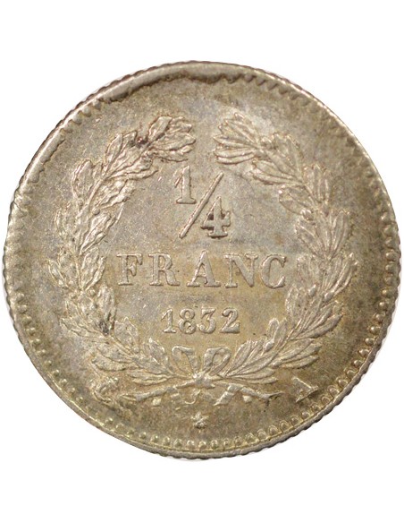 Louis-Philippe Ier Sans Cédille 1/4 franc Argent 1832/1 A - Paris