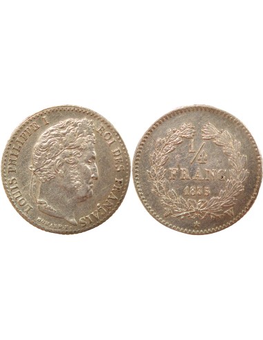 Louis-Philippe Ier 1/4 franc Argent 1835 W Lille