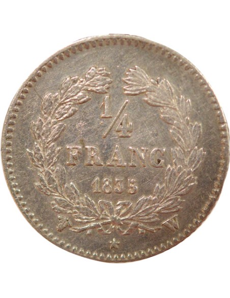 Louis-Philippe Ier 1/4 franc Argent 1835 W Lille