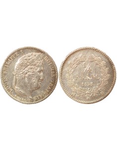 Louis-Philippe Ier 1/4 franc Argent 1838 B Rouen