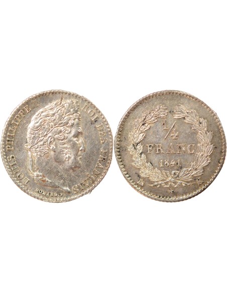 Louis-Philippe Ier 1/4 franc Argent 1841 K Bordeaux
