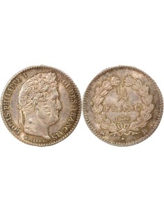 Louis-Philippe Ier 1/4 franc Argent 1839 B Rouen