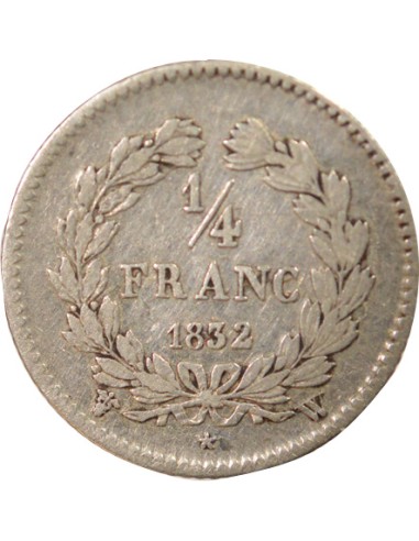 Louis-Philippe Ier 1/4 franc Argent 1832 W Lille