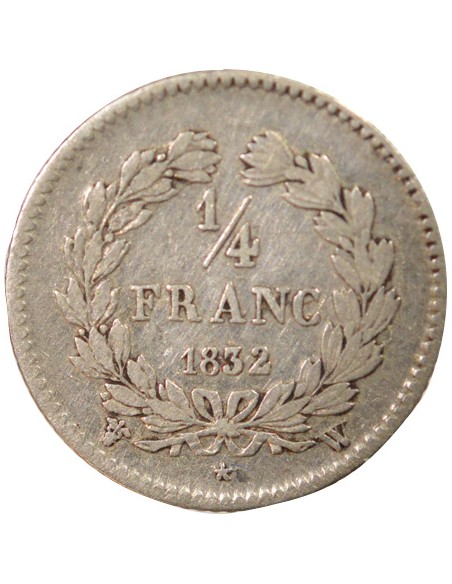 Louis-Philippe Ier 1/4 franc Argent 1832 W Lille