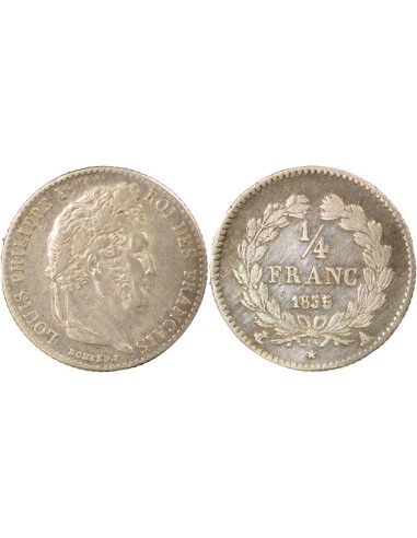 Louis-Philippe Ier 1/4 franc Argent 1835 A - Paris