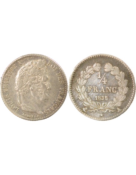 Louis-Philippe Ier 1/4 franc Argent 1835 A - Paris
