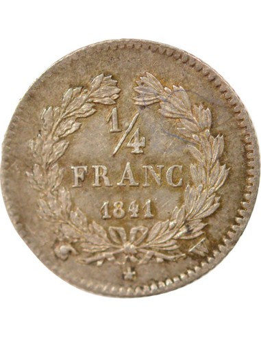 Louis-Philippe Ier 1/4 franc Argent 1841 W Lille